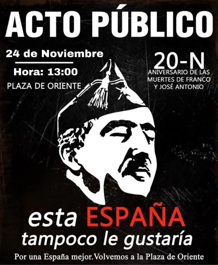 espana2023's tweet photo. 24 Noviembre 2024 - 13h.
#PlazadeOriente #Madrid #homenaje #enrecuerdo #joseantonio #franco #20n #porespaña #vivaespaña #arribaespaña #aniversarios #España #spain #mce https://t.co/8MSoBYZRvN