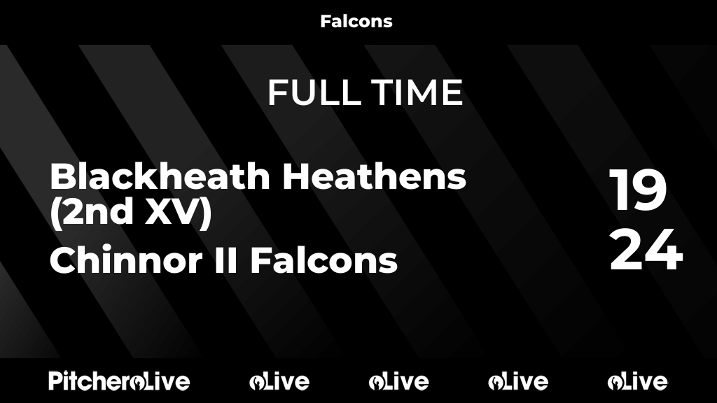 ChinnorRFCThame's tweet photo. FULL TIME: Blackheath Heathens (2nd XV) 19 - 24 Chinnor II Falcons
#BLACHI #Pitchero
https://t.co/xtO3uDNrX3 https://t.co/elkkSYvxHC