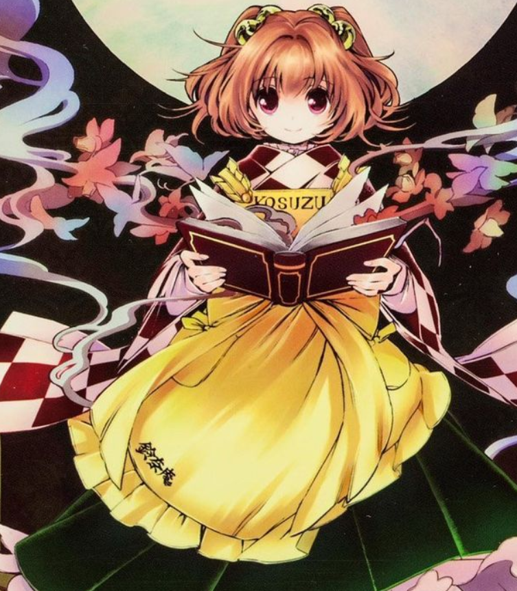 dailytouhous's tweet photo. The Touhou of the day is: Kosuzu Motoori! https://t.co/k1OBkH64ms