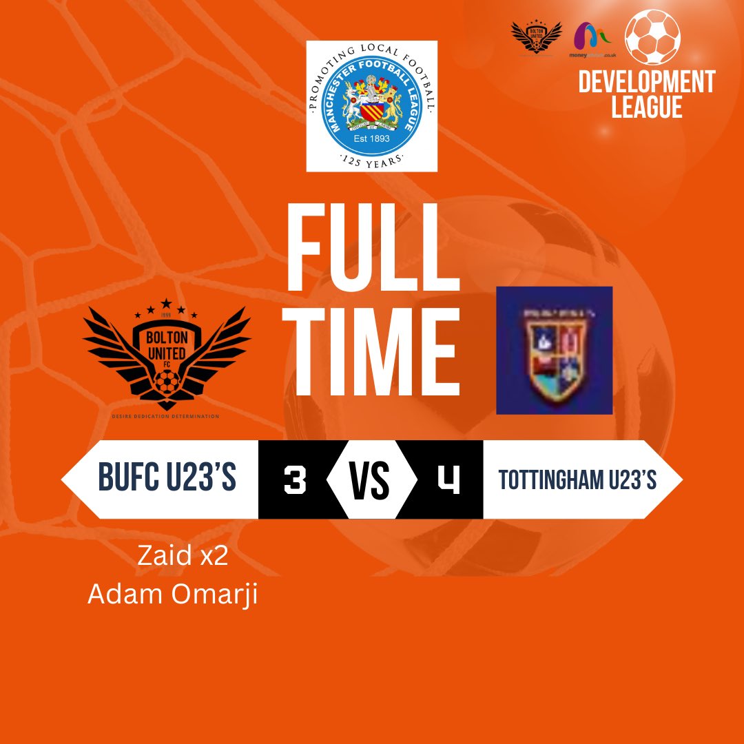 Full-time ⏱️| <a href="/THEMCRFL/">Manchester League Ltd</a> 

It’s a narrow defeat for our U23’s after a hard-fought 90 minutes against the League Leaders.