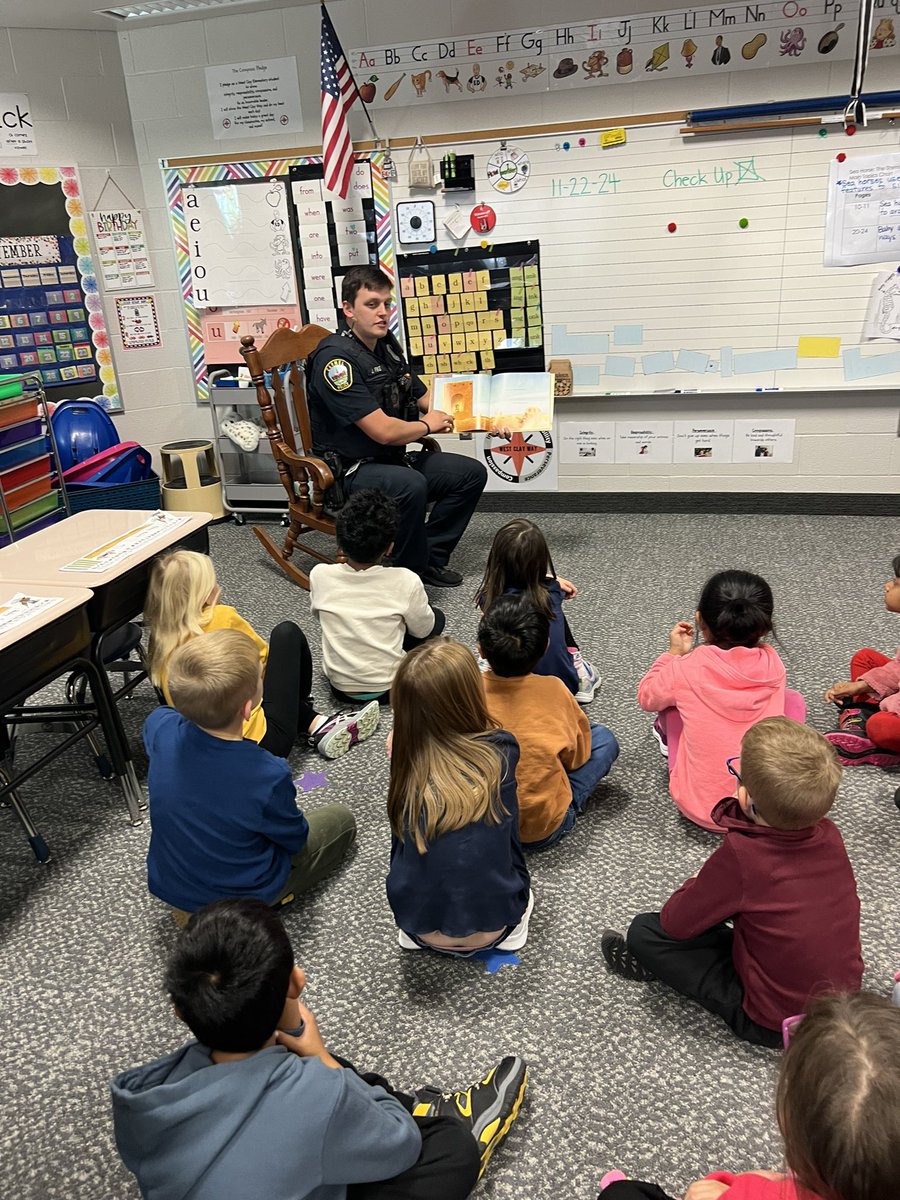 A big thank you to Officer Fike for filling in as mystery reader yesterday! <a href="/WCECCS/">West Clay Elementary</a>