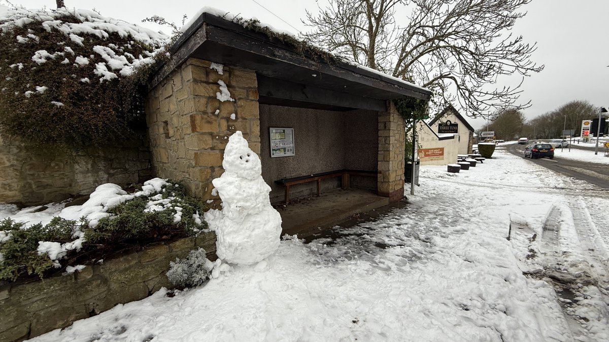 Ali Speight (@alsp8) on Twitter photo This Snowman at the Three Tuns bus stop in Heddon-on-the-Wall brightened my day today as we did our very best to provide a service as #StormBert blew in - <a href="/PPansBusShelter/">Prestonpans Bus Stop - East Lothian</a> #Northumberland This Snowman at the Three Tuns bus stop in Heddon-on-the-Wall brightened my day today as we did our very best to provide a service as #StormBert blew in - <a href="/PPansBusShelter/">Prestonpans Bus Stop - East Lothian</a> #Northumberland