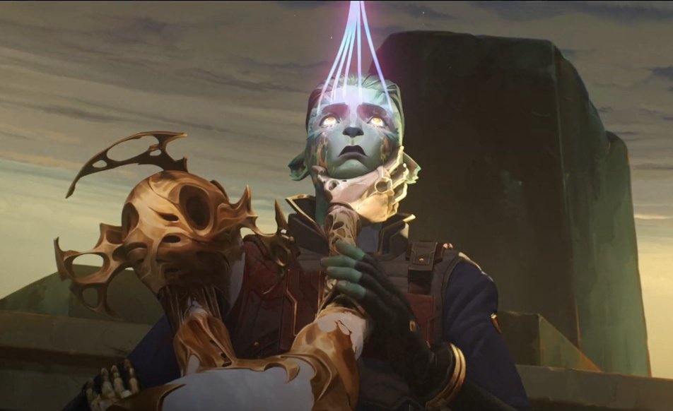 KatzShell's tweet photo. Steb fans it was a STRUGGLE in every second of screentime but our fish is ALIVE and WELL (kinda) #Arcane https://t.co/q1o71Xso6h