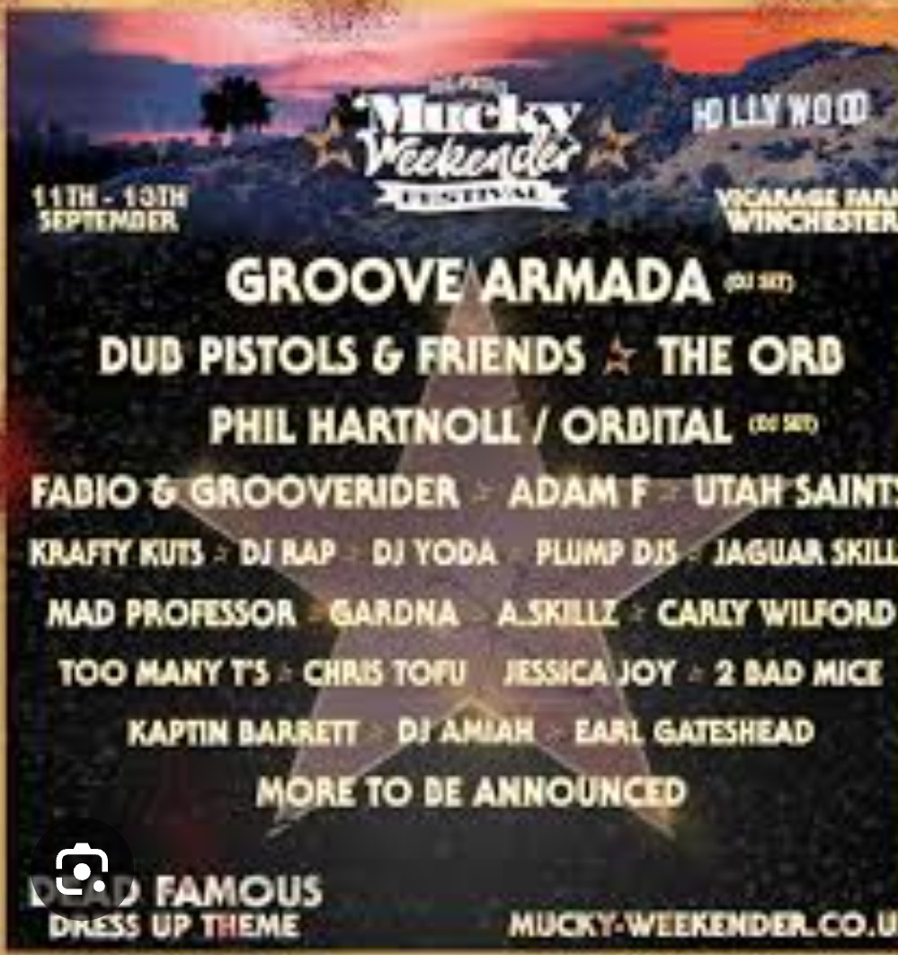 WOW! <a href="/GrooveArmada/">Groove Armada</a> massive! <a href="/UtahSaints/">Utah Saints</a> 👊oof - you just know that something good is gonna happen! <a href="/Krafty_Kuts/">Krafty Kuts</a> 💣 and of course <a href="/dubpistols/">Dub Pistols</a> and friends? (intriguing) amazing first line up post for <a href="/muckyweekender/">muckyweekender</a>