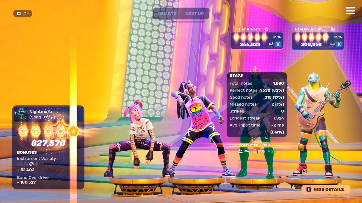 Oof this session i got hit with everything i swear, broken hit window where you can't get your combo back, the huge lag spike that freezes the entire game and the broken hopo chords from the quote tweet, i just don't get why it can't work like the previous games.