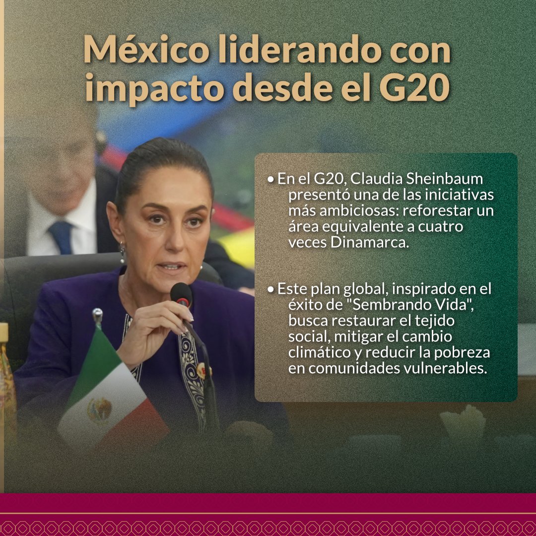 huachodiazmena's tweet photo. Desde #Yucatán, respaldamos la iniciativa de nuestra presidenta @Claudiashein para combatir el cambio climático y mejorar la vida de millones de personas en todo el mundo.

Sembrar árboles es sembrar paz, vida y esperanza para nuestro planeta. 🌱 https://t.co/8EQxuFTCFJ