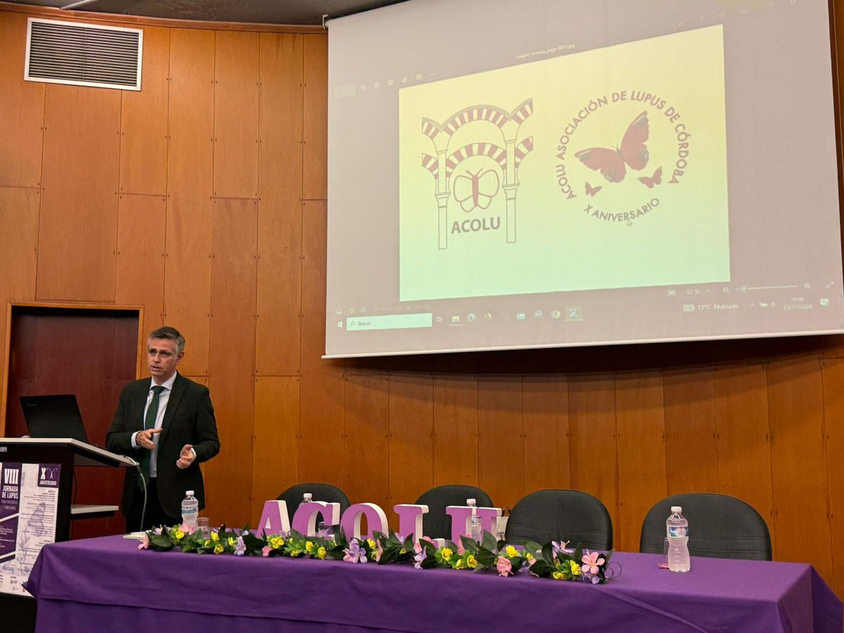 ReumaHURS's tweet photo. Hoy hemos celebrado la VIII Jornada de Lupus en Córdoba 🎉. Un día dedicado a pacientes y familiares, con ponencias clave sobre avances médicos, apoyo psicológico y retos laborales. Gracias a todos los asistentes y colaboradores 🦋💜 @HUReinaSofia @AcoluEspana https://t.co/myM3fx6YMJ