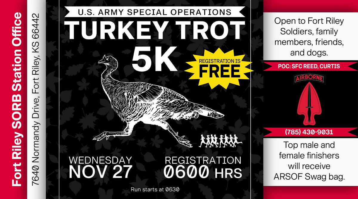 FightingFirst's tweet photo. #CenterOfEverything | Don’t miss the Turkey Trot and Thanksgiving meals at the Whitside and Cantigny Warrior Restaurants next week. #DutyFirst #BigRedOne https://t.co/vVdsvoTDfc