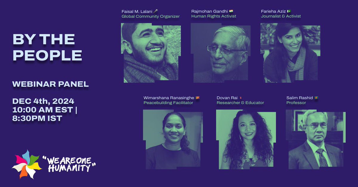 The history of Southasia is a history of social movements, and a great many people in our region today refuse to give up the fight for a better world. 

I am excited to be moderating a panel of some the most renowned activists of our time. Come join us: weareonehumanity.org/webinars