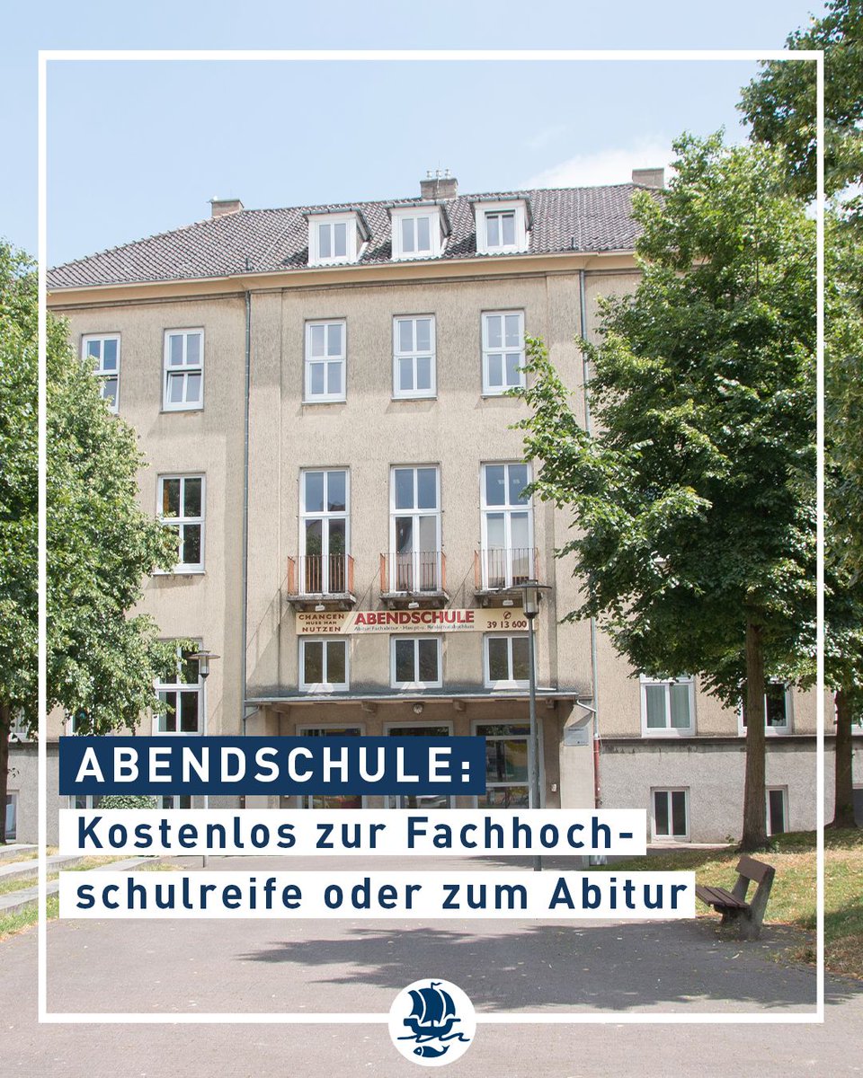 bremerhaven_de's tweet photo. Dein Weg zum Abitur – kostenlos und flexibel! Jetzt am #Abendgymnasium #Bremerhaven anmelden und in 2,5 Jahren die #Fachhochschulreife oder in 3,5 Jahren das #Abitur nachholen. Perfekt für Berufstätige – Start am 1. Februar 2025! 
📋 Infos: https://t.co/y7hMOIhBdm
#BHVInfo https://t.co/bxB2l4idQs