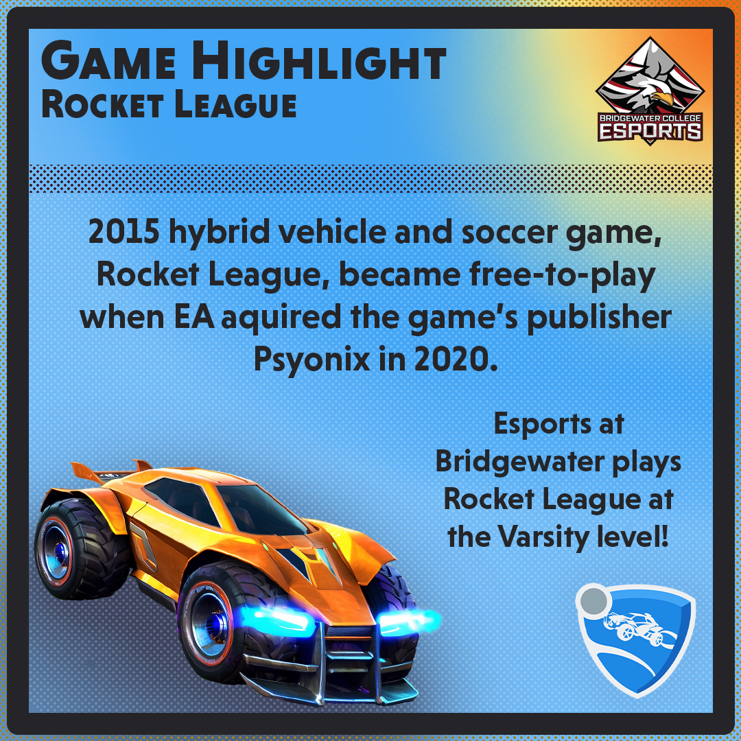 Here at Bridgewater's Varsity Esports team, we work hard and play hard. Rocket League. What's your favorite game mode? 

🧚Hey Listen ✨ Keep an eye out for future Game Highlights to learn more!
#esportsteam #bridgewatercollege #gamehighlights #esports #roacketleague