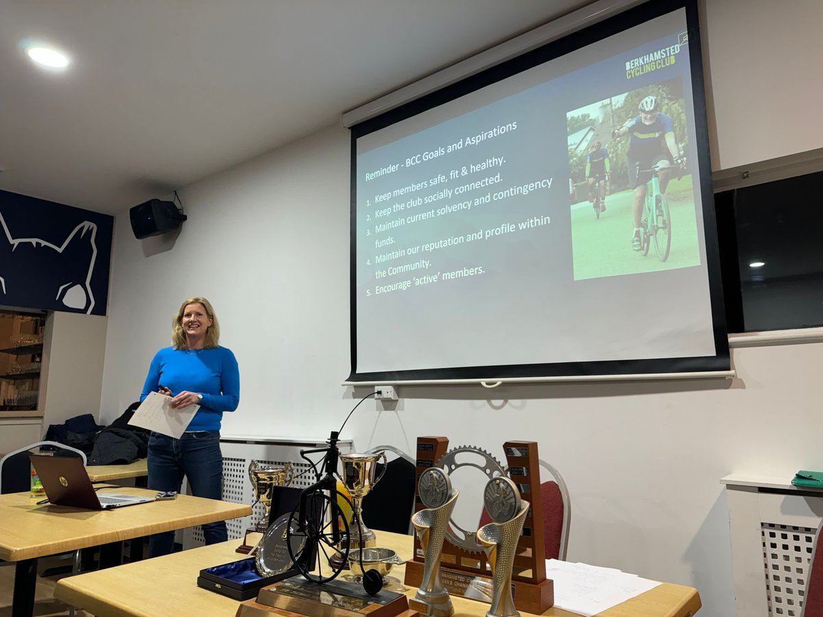 10th AGM &amp; awards, plus Chair handover from Mary to Ian. Excellent evening, well attended with lots of cycling successes celebrated with drinks.