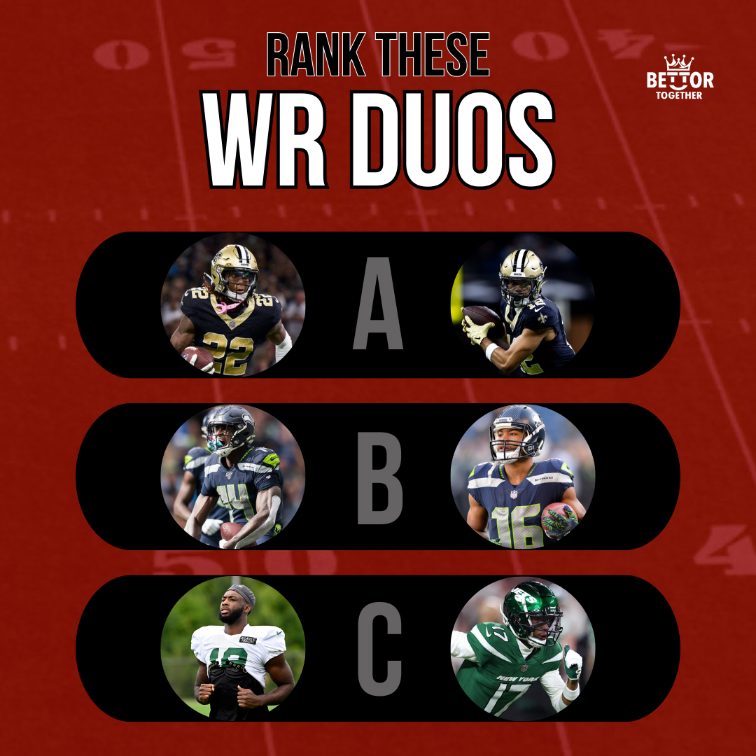 Which duo would you pick?

A, B, or C?

Comment your choice Below!

#nfl #nfltwitter #nflfootball
#nfldraft #americanfootball
#quarterback #nflsunday #espn
#sports #nflnetwork #touchdown
#nflnews #nflplayoffs #football