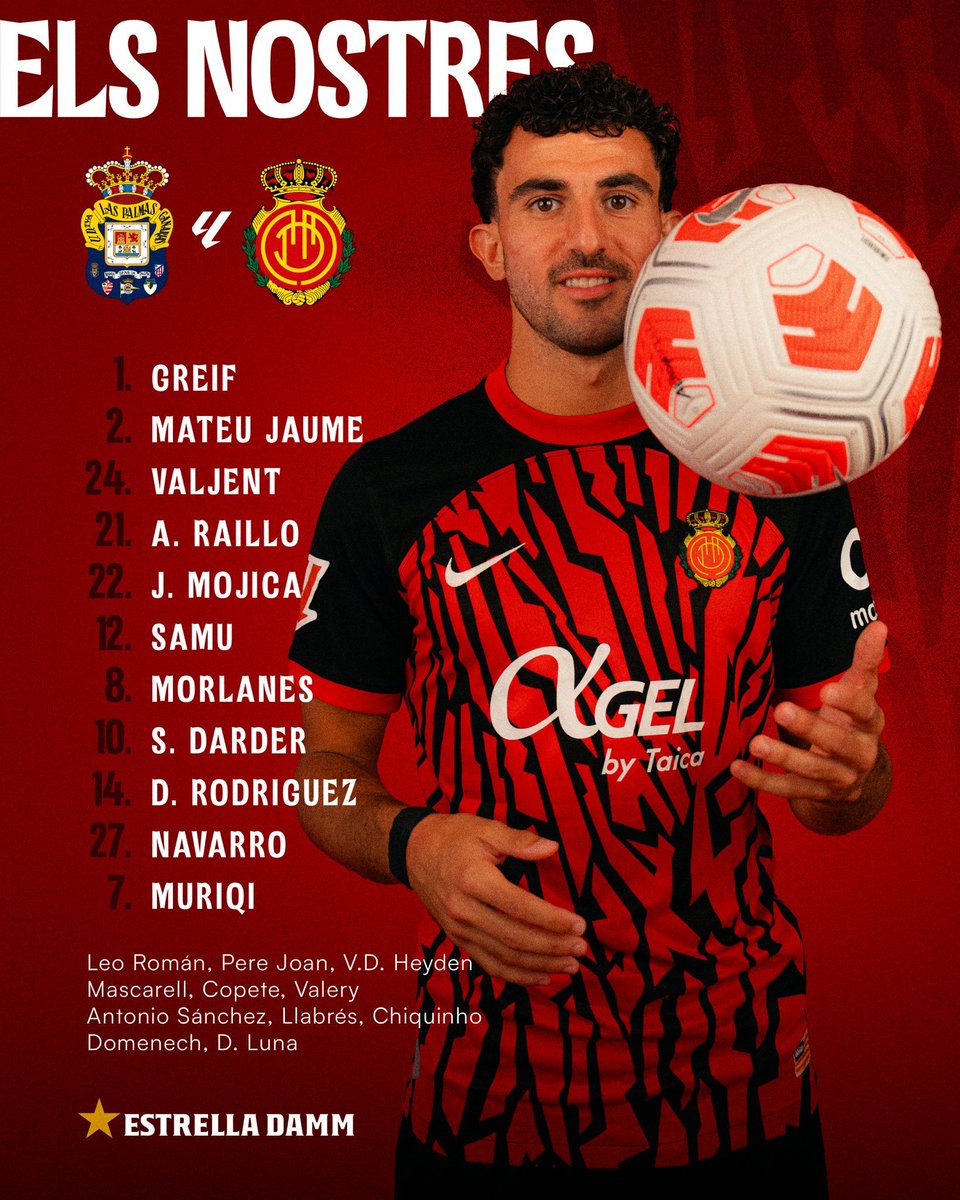 🏟️¡COMIENZA EL PARTIDO EN GRAN CANARIA!

🟡<a href="/UDLP_Oficial/">UD Las Palmas</a>🆚<a href="/RCD_Mallorca/">RCD Mallorca</a>🔴

😂<a href="/PabloLopezRadio/">Pablo López</a>
😂<a href="/IHerraizFdez/">Israel Herraiz Fernández</a>

🎙️<a href="/CristianGil_7/">Cristian Gil Fuentes</a>
🕵️‍♂️<a href="/Barbara__Prieto/">Bárbara Prieto</a>

👨‍🏫<a href="/JuanmaMarrero5/">JUANMA MARRERO</a>
👨‍🏫<a href="/Sanchez4nba/">Antonio Sanchez</a>

👨‍⚖️Alfonso Pérez Burrull

🔴🔛#MARCADOR

📻radiomarca.com