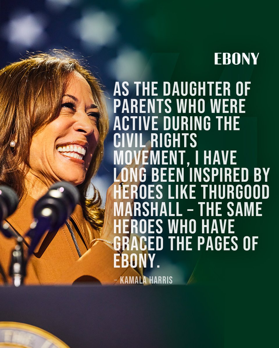 Standing tall because of those who came before her — Vice President <a href="/KamalaHarris/">Kamala Harris</a> is the 2024 #EBONYPower100 Icon of the Year. Read more on the makings of a political trailblazer here: ebony.com/kamala-harris-…