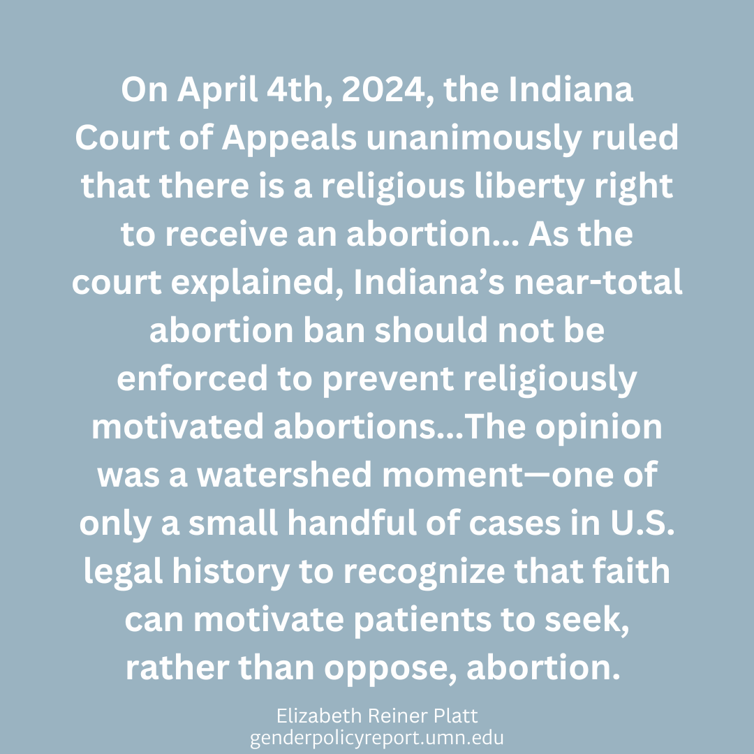 An Indiana Court of Appeals recently ruled that there is a religious liberty right to access abortion. Have you heard of this groundbreaking case?

ow.ly/LGM350U5sxI