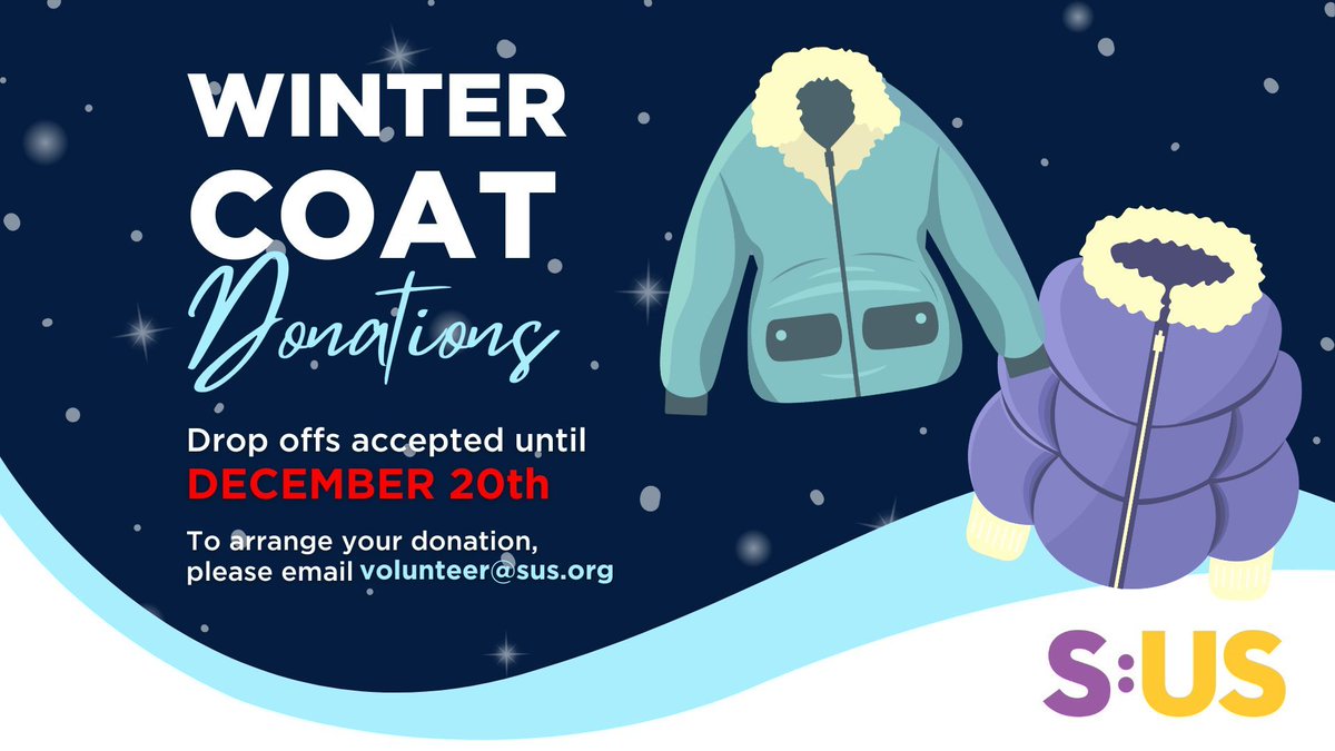 sus_org's tweet image. As the winter season approaches, many New Yorkers need coats to get through the cold months ahead. You can make a difference by donating coats to help keep the people we serve warm this season.
To arrange your #donation, please email volunteer@sus.org.
#CoatDonations #GiveBack