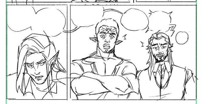 working on the 4th (last) part of the comics, im pretty proud of the Davrin and Lucanis in the sketch HYAH 