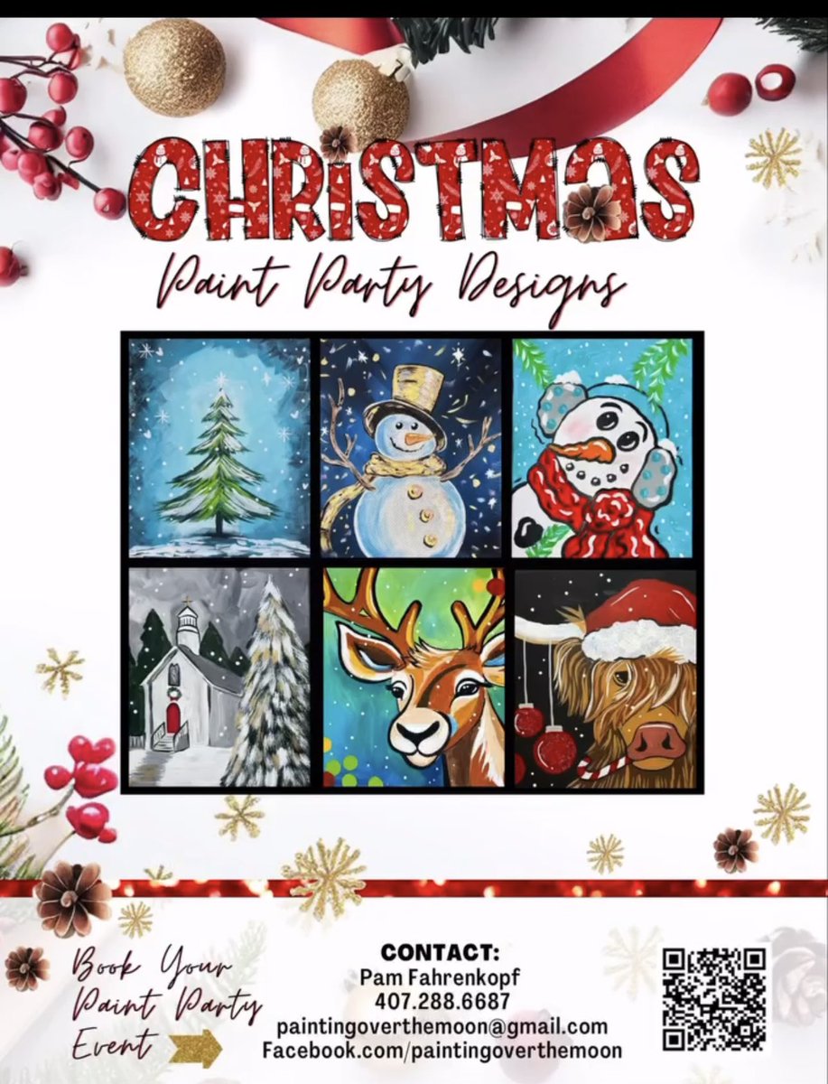 paintmoon's tweet image. 🎨✨ Get into the holiday spirit with our festive paint parties! Perfect for kids 5-12, they’ll create magical holiday masterpieces while having tons of fun. 🎅❄️ Book your party today and make this season unforgettable! #HolidayFun #KidsPaintParties #CreativeHolidays