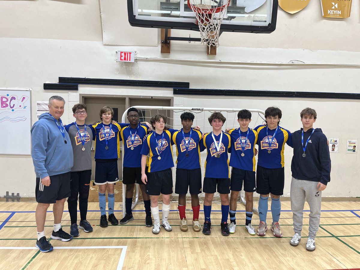 A silver medal for the sr high boys indoor soccer team in the provincial qualifier. Jack Drover was MSP winner and Coles Jackman was amazing in goal.