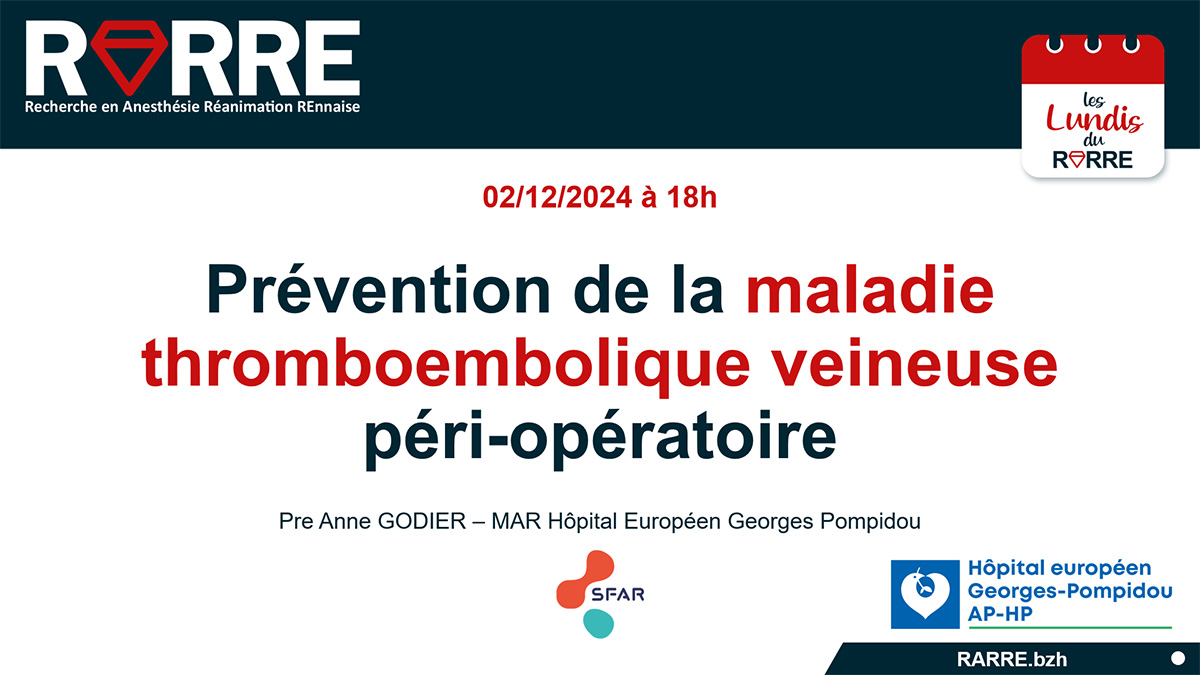 RARRE (@rarre35) on Twitter photo Lundi RARRE 2⃣7⃣ le 2/12 à 18h !
RFE <a href="/SFAR_ORG/">SFAR Anesthésie Réanimation</a> Prévention de la thrombose veineuse
avec la Pre <a href="/GodierAnne/">Anne Godier</a> (MAR <a href="/Anesth_Rea_HEGP/">Anesthesie.Reanimation.HEGP</a>)
info▶️rarre.bzh/LundisRARRE.ht…
<a href="/SFARJeunes/">SFAR Jeunes</a> <a href="/POpARToulouse/">POpART</a> @IADE_de_France <a href="/AJARFrance/">AJAR France 🇫🇷</a> <a href="/ETUDIANTS_IADE/">ANEIA</a> <a href="/hbeloeil/">Prof. Helene Beloeil</a>
#webinaire Lundi RARRE 2⃣7⃣ le 2/12 à 18h !
RFE <a href="/SFAR_ORG/">SFAR Anesthésie Réanimation</a> Prévention de la thrombose veineuse
avec la Pre <a href="/GodierAnne/">Anne Godier</a> (MAR <a href="/Anesth_Rea_HEGP/">Anesthesie.Reanimation.HEGP</a>)
info▶️rarre.bzh/LundisRARRE.ht…
<a href="/SFARJeunes/">SFAR Jeunes</a> <a href="/POpARToulouse/">POpART</a> @IADE_de_France <a href="/AJARFrance/">AJAR France 🇫🇷</a> <a href="/ETUDIANTS_IADE/">ANEIA</a> <a href="/hbeloeil/">Prof. Helene Beloeil</a>
#webinaire