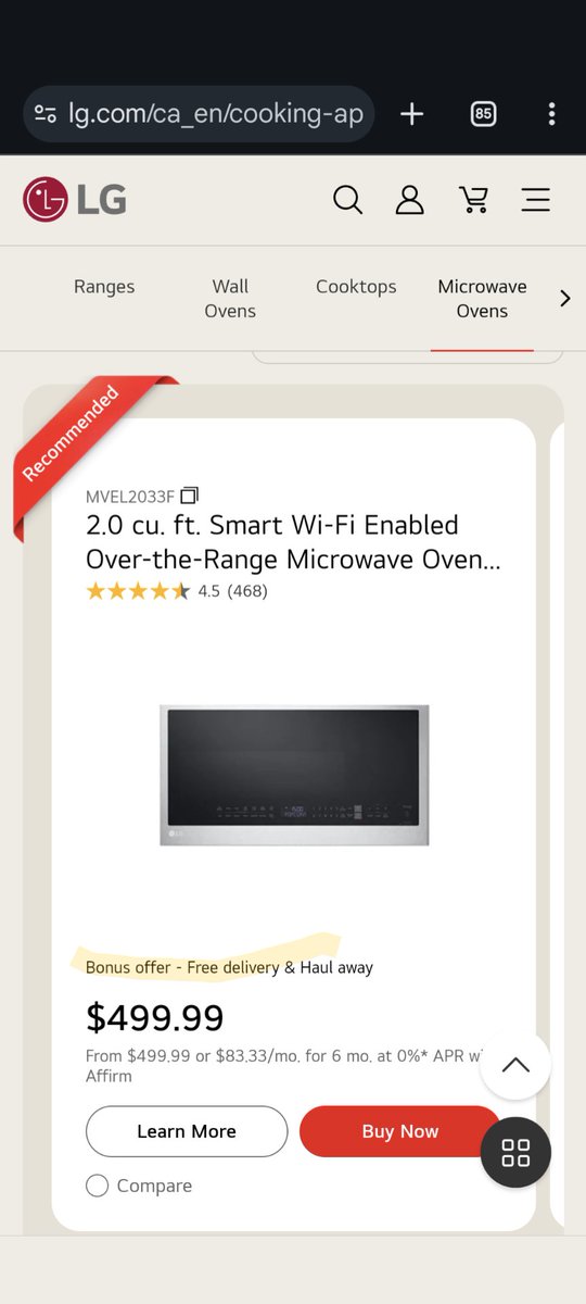 dtziruln's tweet photo. @LGCanada  You're still advertising free delivery and then charging a delivery fee. I brought this to your attention in August. This is no longer a glitch or an error. This is clearl deceptive marketing practices on LGs part. https://t.co/EMVFfl5mMN