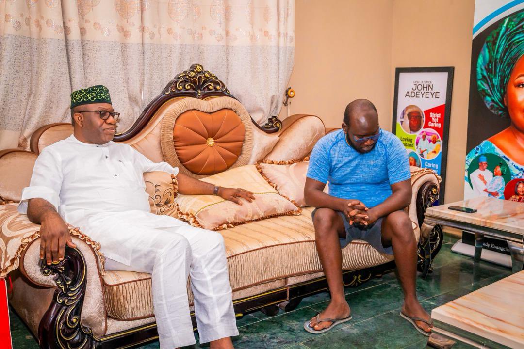 kfayemi's tweet photo. I paid a condolence visit to the family of our late Chief Judge, Honourable Justice John Oyewole Adeyeye, to mourn his passing and honour his remarkable legacy. Justice Adeyeye was more than a legal luminary; he was a soldier of justice, a defender of the defenseless, and a devoted servant of Ekiti State.

From our days at the University of Lagos to his distinguished career as a Judge and later as the Chief Judge of Ekiti State, he exemplified integrity, courage, and a relentless commitment to the rule of law. His contributions to the development of our state and the pursuit of justice will never be forgotten.

May the Almighty grant his family and loved ones the strength to bear this great loss. May his soul continue to rest in the bosom of the Lord.