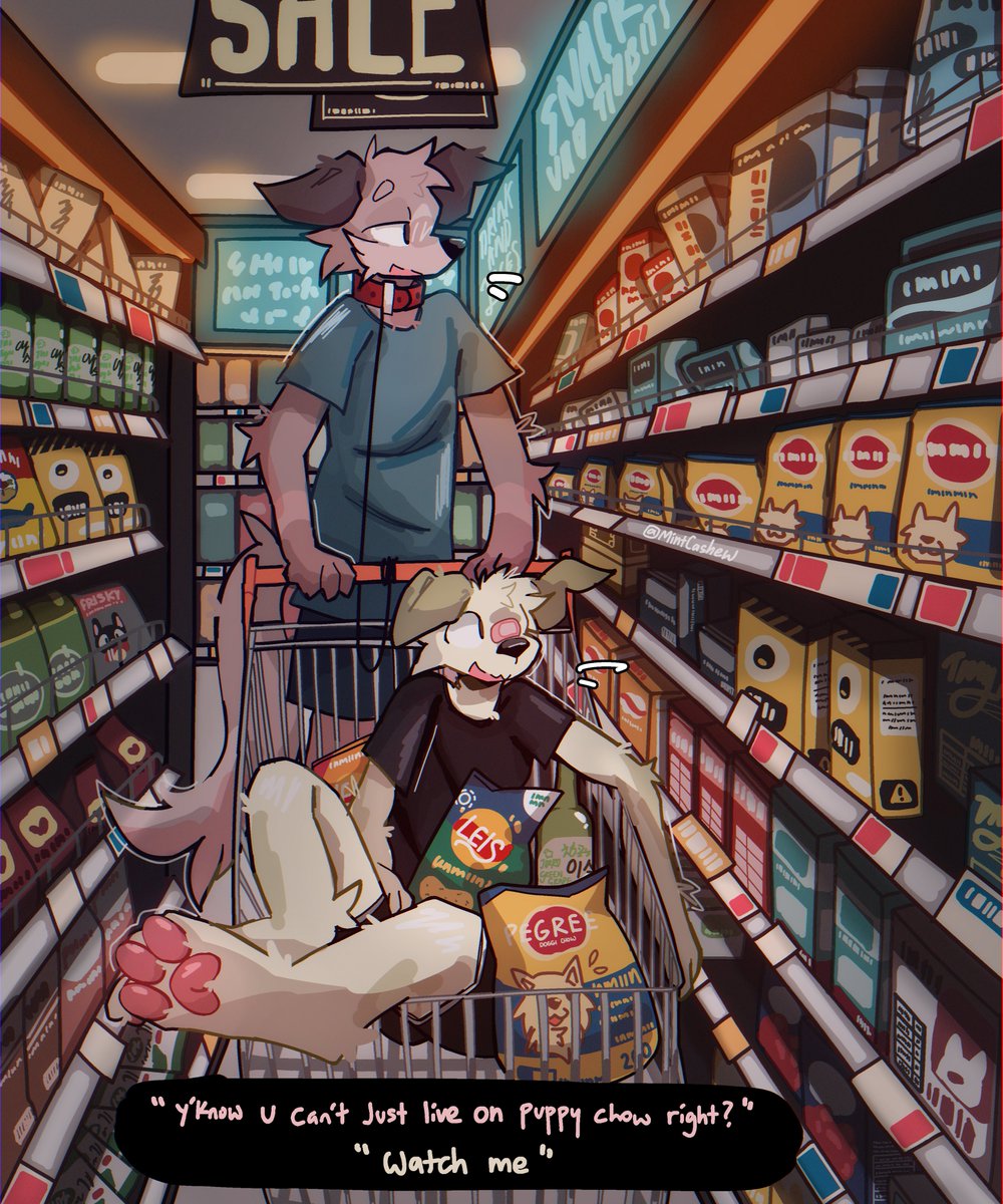 MintCashew's tweet photo. grocery shopping 🐶🐶 https://t.co/0sjzzXecRU