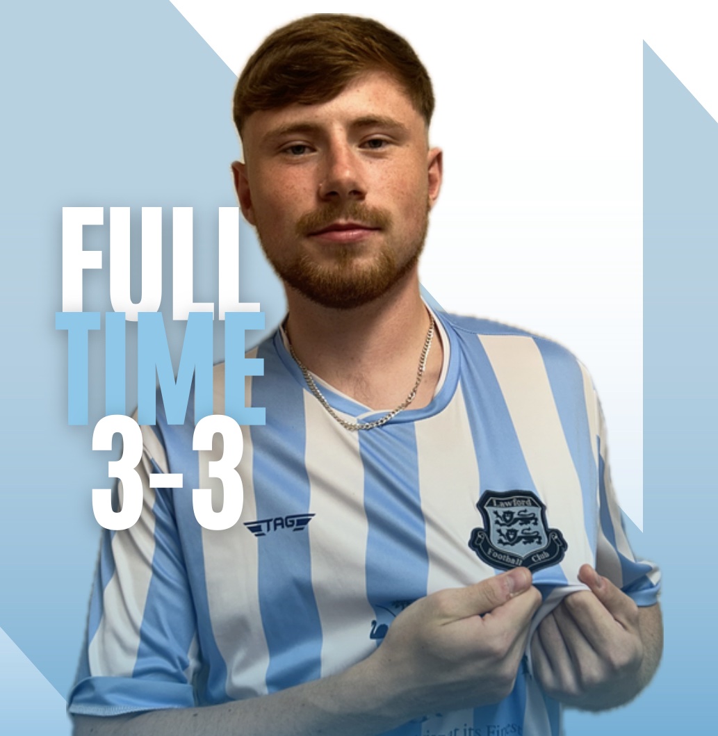 Full time: Gosfield 3-3 Lawford

Another game unbeaten, this time the points are shared🤝

Our goals came from:
Luke Powell⚽️
Jordan Blackman⚽️
Leo Dines⚽️