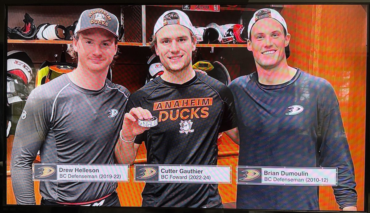 MarkArduino's tweet image. Cool oddity &amp;amp; NHL 1st - First NHL goal (Cutter Gauthier BC), assisted by 2 BC Alums (Helleson &amp;amp; Dumoulin) 11/15/24 ⁦⁦@BC_MHockey⁩