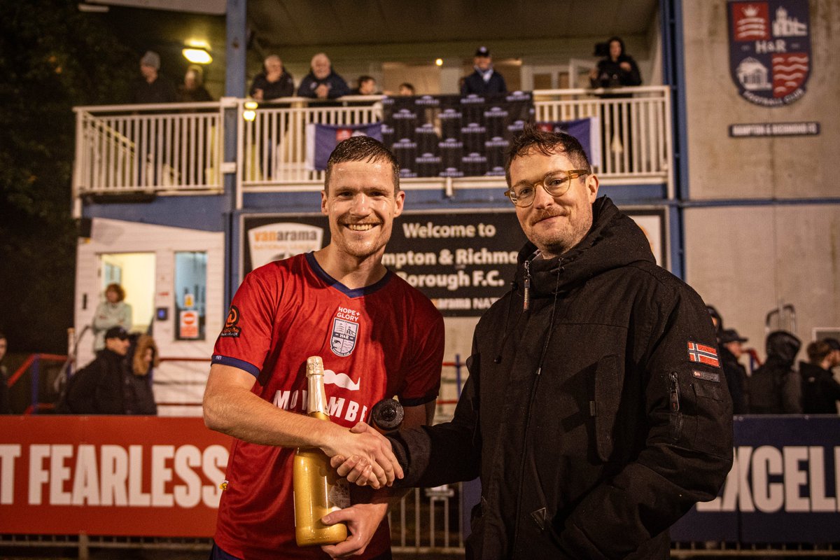Hampton & Richmond FC (@hamrichfc) on Twitter photo Man of the Match on our Movember special - yet another excellent performance in midfield, and a goal worthy of settling any tie - <a href="/mikeatkinson98/">Michael Atkinson</a>!
Award presented by Oswin Croft from <a href="/MovemberUK/">Movember UK</a>.
#HAMRICHFC 🔴🔵 Man of the Match on our Movember special - yet another excellent performance in midfield, and a goal worthy of settling any tie - <a href="/mikeatkinson98/">Michael Atkinson</a>!
Award presented by Oswin Croft from <a href="/MovemberUK/">Movember UK</a>.
#HAMRICHFC 🔴🔵