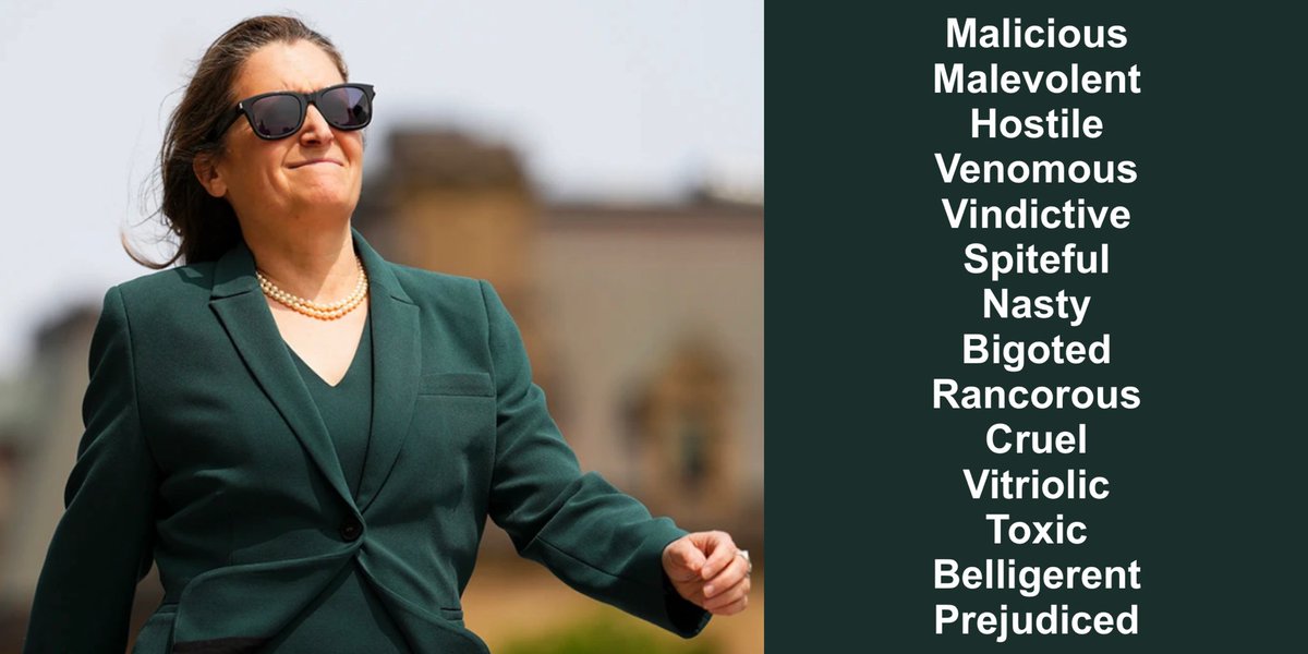 There is something about Freeland that is really off.

Like when she smiles while hurting Canadians.

Or the way she talks to reporters like she is above them.

Or the way she seamlessly lies with a smile.

Or the way she adores Trudeau.

Maybe she is just a truly bad human?🤔