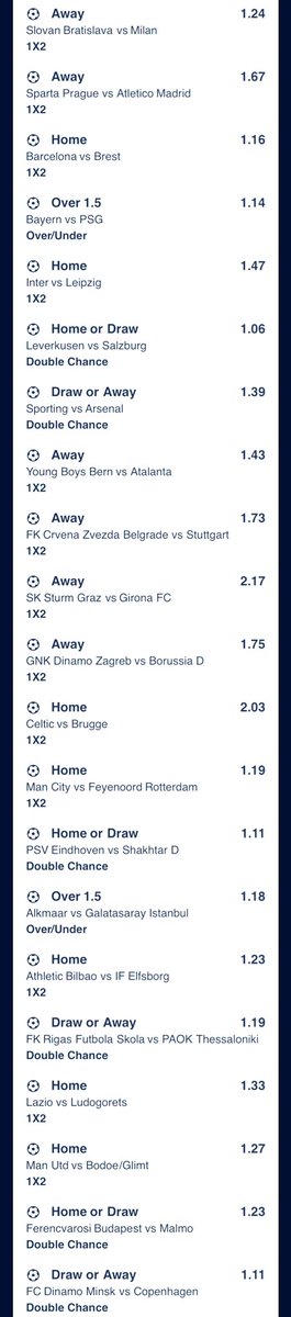 visualcodeonx's tweet image. 🚨🚨LECTURE TIME: UEFA bangers are back . Here is the UCL , EUROPA and CONFERENCE League complete betslip phase 1.