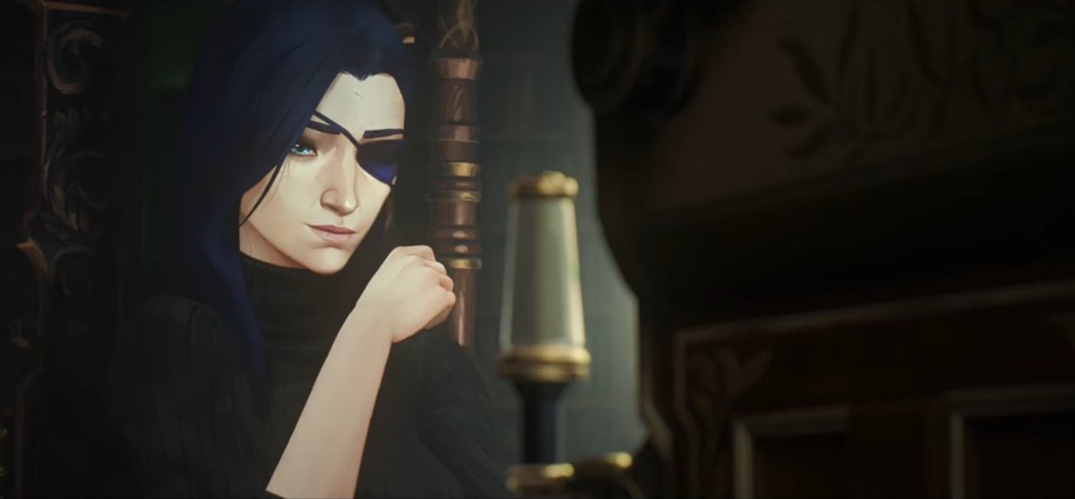 sadviolyn's tweet image. caitlyn’s incredulous smirk as she realizes that little blue haired bastard somehow survived yet again is the sister in law dynamic i’ve wanted so bad