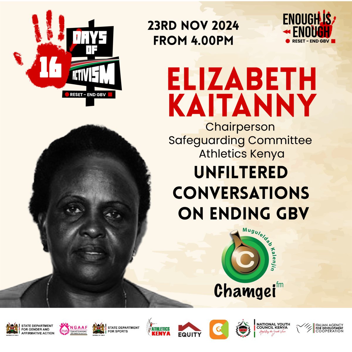 RoySasaka's tweet photo. Sports unite us,inspire us
And NOW
they will drive a powerful message #EnoughIsEnough it's time to #EndGBV in Kenya
From athletics to volleyball to football @NGAAF_KE led by the Women Representatives are using the power of sports to rally the nation to #RESET to safe communities https://t.co/MXKWg2gtHT