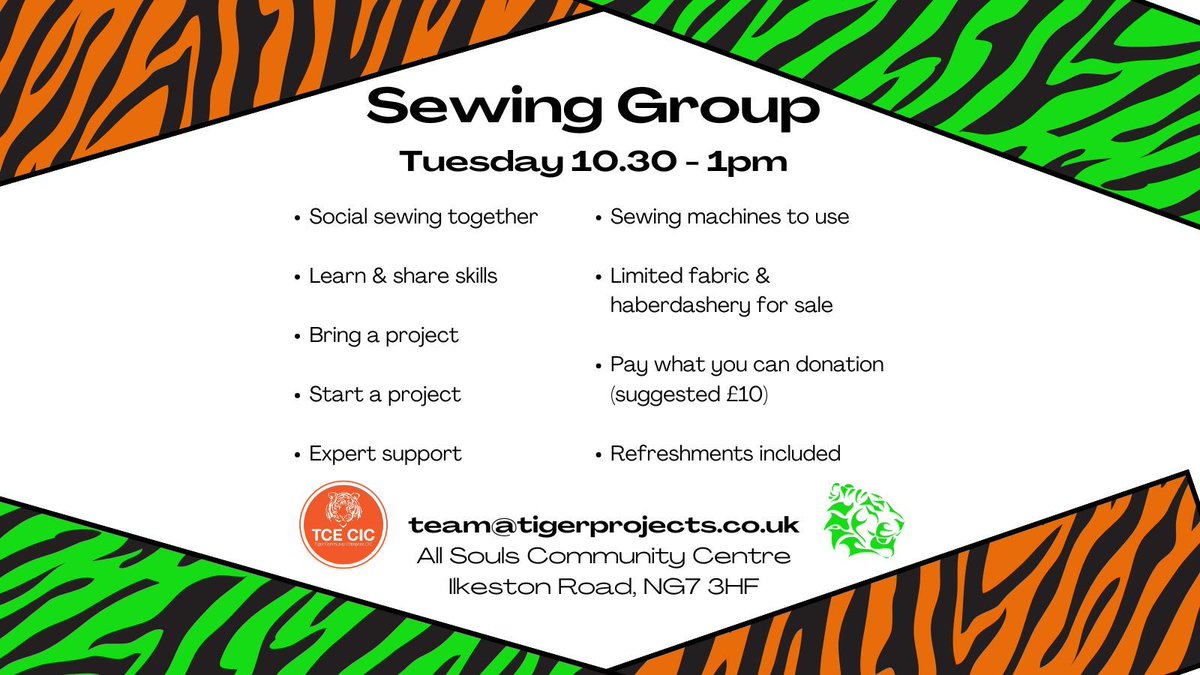Come and sew with us on Tuesday morning.
Bring your own project or start one with us.
Sewing machines to use and a selection of fabric and haberdashery to buy.
Pay what you can donation
#community
buff.ly/4i4NCLe