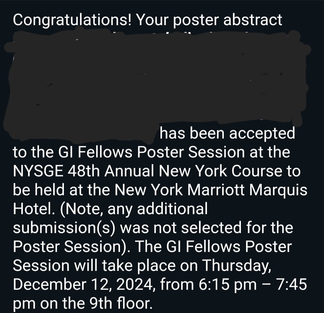 AdedejiAdenusi's tweet image. I am excited to share our poster acceptance @NYSGE Annual Course. #NYSGE