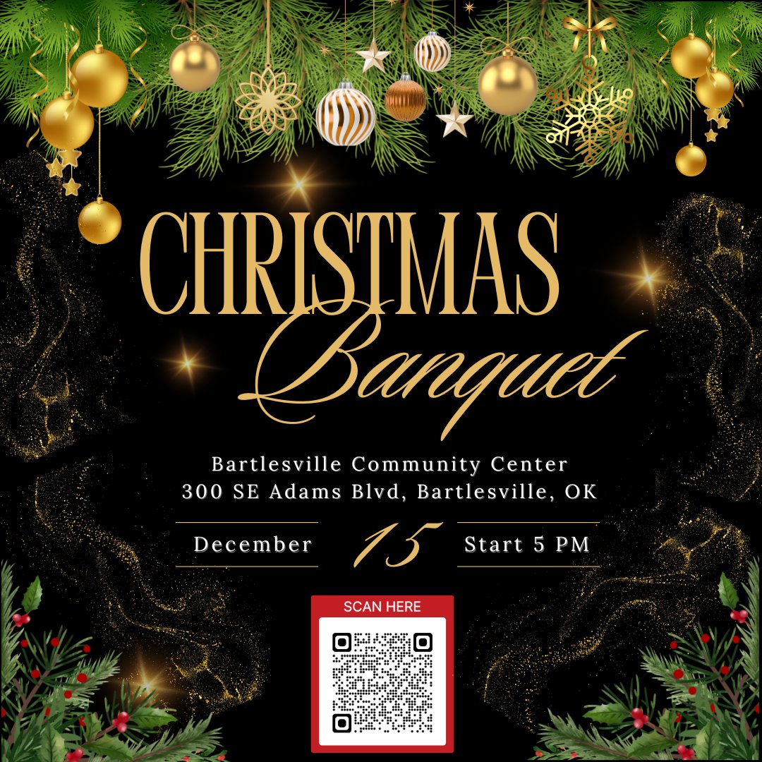 TruthChurchOK's tweet photo. Please join your Truth Church Family for our annual Christmas Banquet at the Bartlesville Community Center, December 15th at 5:00 PM.  Sign-up to let us know what you will provide for this festive occasion. https://t.co/DQDGsZiJs4