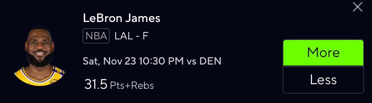 🚨 NBA Play 🏀

LeBron James O 31.5 Pts+Rebs 🚨

LeBron has crushed this line against the Nuggets in his career averaging 34.1 PR. His stats get even better at home vs the Nuggets having a 75% hit rate averaging 35.3 PR 🔒 

Vegas has this at -140 to go over 📈

“ ❤️ “ for more