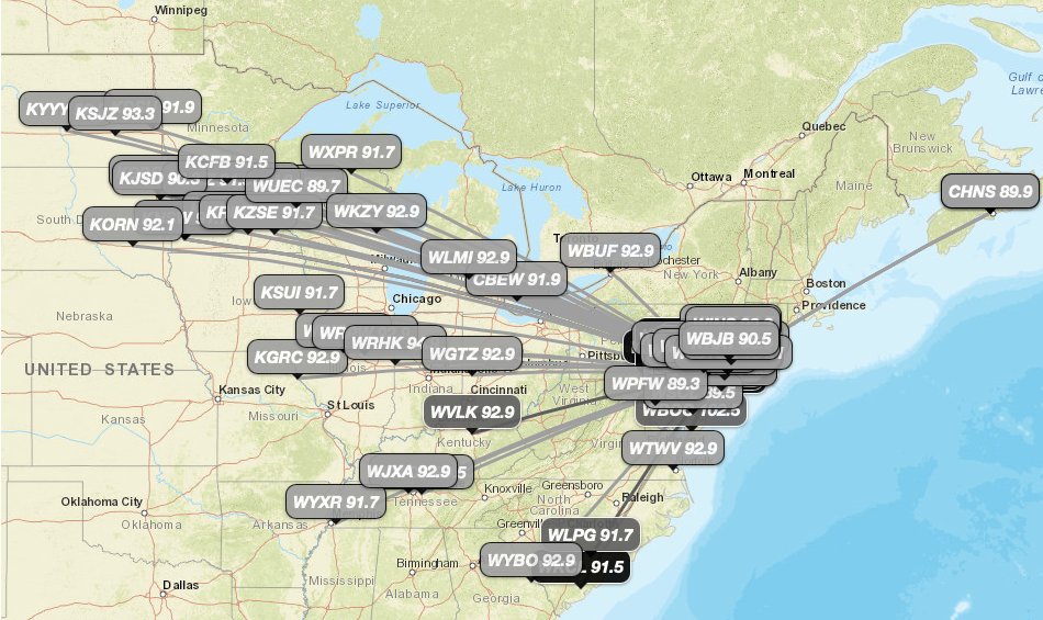 Quite a busy 24-hour RabbitEars.Info FM map for November with combined Es + Ms here in southern NJ.