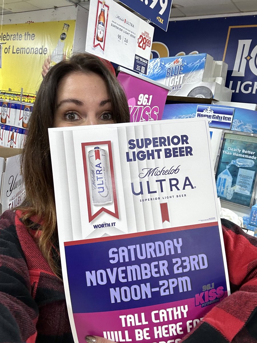 It’s me, <a href="/tallcathy/">Tall Cathy</a>!  Stop by and say hi!  We’ll be at Moon Beer &amp; Pop until 2p.  If you’re out running errands, stop by &amp; grab your <a href="/MichelobULTRA/">Michelob ULTRA</a> for Thanksgiving/Friendsgiving.  It’s way easier than making a side dish.  🍻