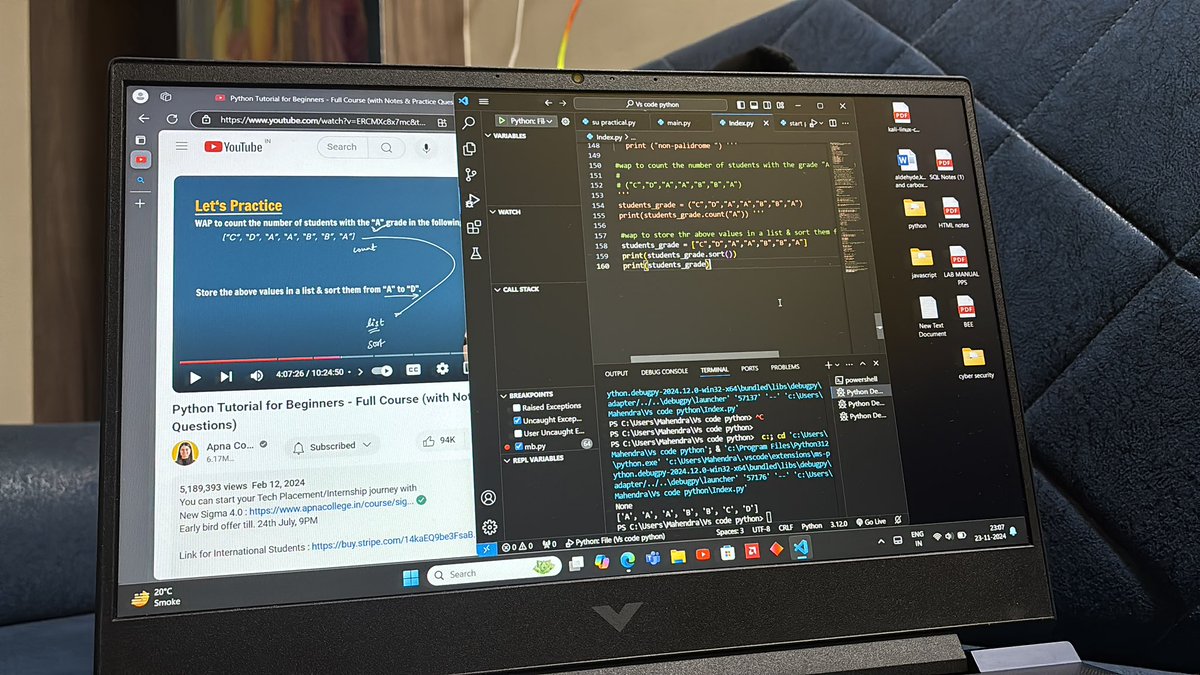 MahendrBishnoii's tweet image. Day- 05 #codeinpython

-Completed List and tuple. 
-solved some basic problems 

#30daysofcoding