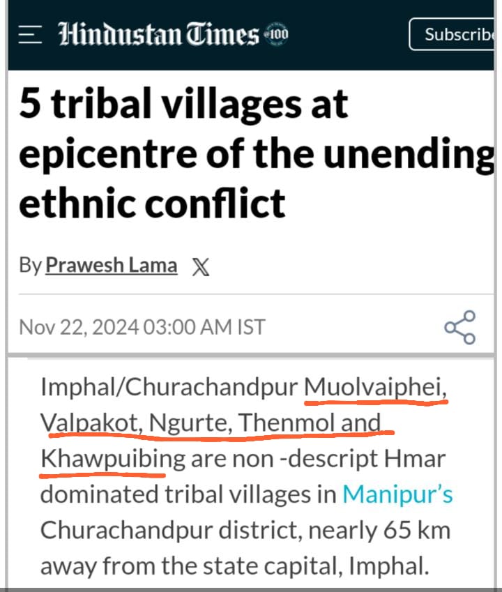 Echoes4mAshes's tweet photo. 📍"You don’t travel 250 km from your village to defend it."

The claim that the #KukiMilitants killed in #Jiribam were just "defending their villages" doesn’t make sense. If they were really protecting their homes, why did they go so far? 

What were they defending in Jiribam, 250 kms away from home?

The discovery of weapons like RPG launchers shows this wasn’t just about defense, it was a planned attack on the @manipur_police and @crpfindia. 

With the @NIA_India now investigating the incident, it's crucial to get to the bottom of who’s behind this violence. 

Hiding behind the excuse of ‘village defense’ won’t work anymore. The real truth needs to come out.

#Election2024
#AUSvIND
#MaharashtraElection2024 
#Maharashtra #MaharashtraElectionResults 
#SaveManipur 
#Hindus
#Meiteis 
#KukiEngineeredManipurViolence 
#KukiWarCrimes
@rashtrapatibhvn @PMOIndia @HMOIndia @htTweets @thewire_in @BBCBreaking 
 @indiatimes @ndtvfeed @ndtv @thewire_in @KaranThapar_TTP  @EastMojo @AJEnglish @ukhrultimes @timesofindia @TimesNow @htTweets @hindupost @NepCorres
@HinduVoice_in  @DainikBhaskar @IndEditorsGuild  @MeghUpdates
@Nbirensingh @heyitsAkshitA @Rebellionartis7 @iyervval @anuragdixit1988
@AhanaHedge76134  @narendramodi
@AjitKumarDoval1     
@AbhijitChavda @AskAnshul 
@ramindesai @RajatSethi86    @Satsangi3523 @VladAdiReturns @DrSanjaysinghK