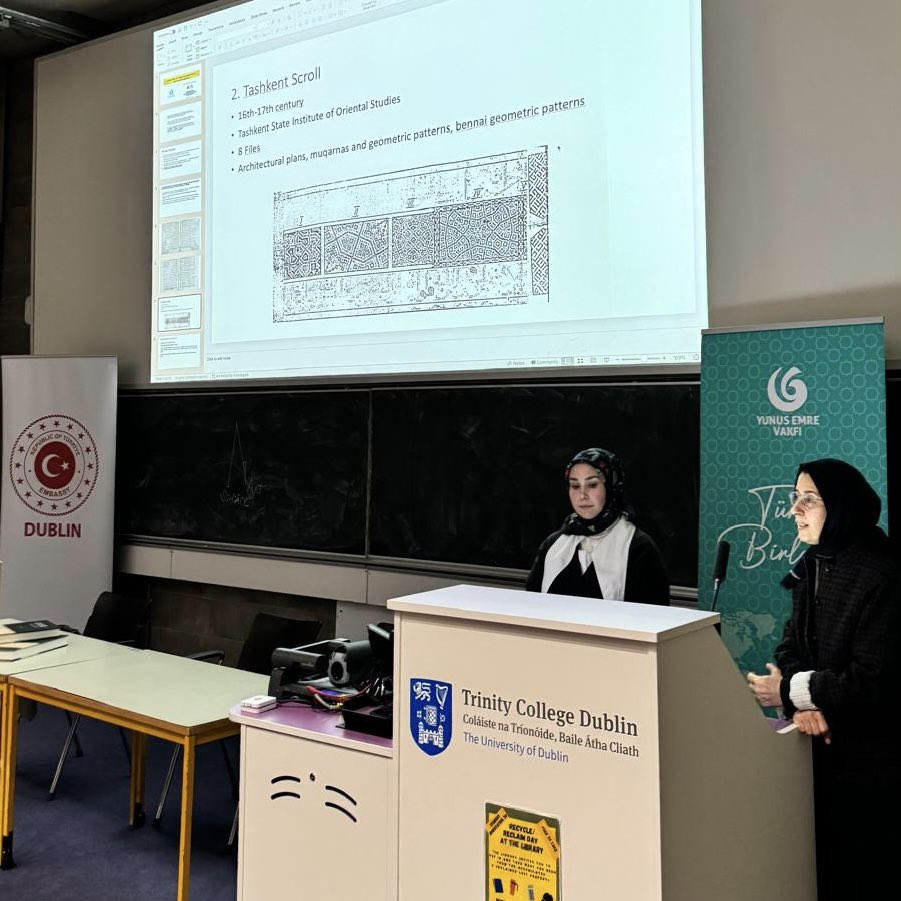 yeedublin's tweet photo. Last night, we had the pleasure of hosting Dr. @serapekizlersn1 for an enlightening talk, Geometric Patterns in Manuscripts: Where Science Meets Art, in collaboration with @TC_DublinBE and @tcddublin. 

Thank you to everyone who joined us for this unforgettable evening! https://t.co/FDV8DUaRuN