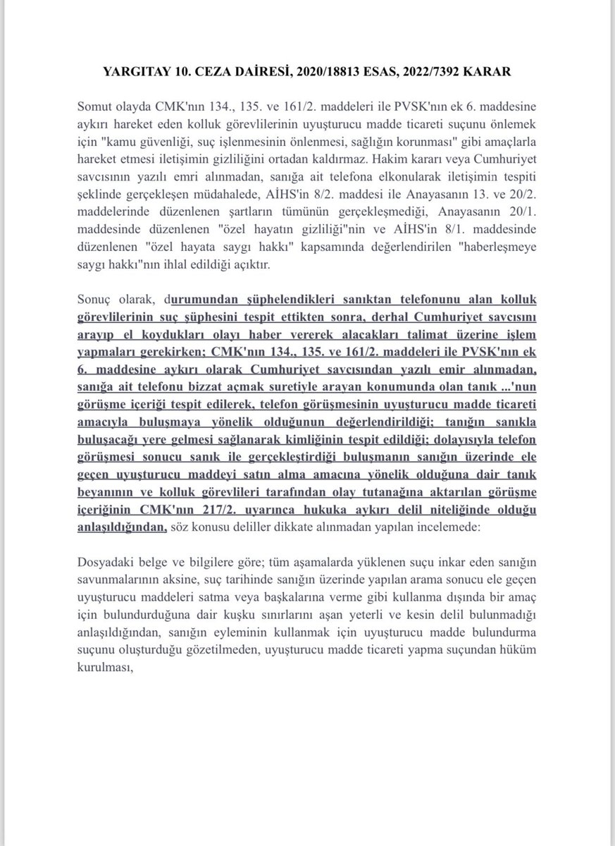 Bazı ceza dosyalarında kolluk görevlilerinin, şüphelinin telefonuna gelen aramayı/mesajı cevaplayarak tanığı olay yerine uyuşturucu madde satın alması için çağırdığını görüyoruz. 

▪️Eğer kolluk tutanağında cumhuriyet savcısına haber verilen saatten önce “alıcı şahıs” (tanık)