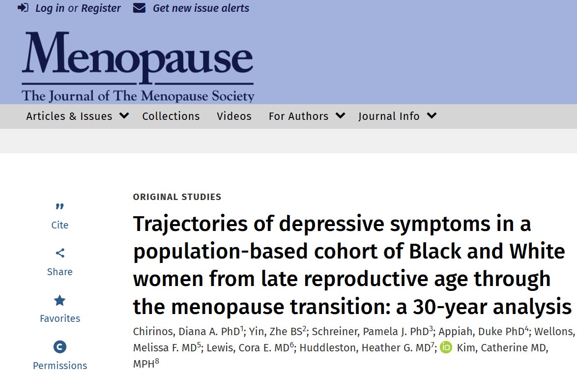 doctorneyro's tweet image. #Depressivesymptoms in the #premenopause were similar to those in #postmenopause, and #riskfactors could be identified early in #reproductivelife. 

#Studies with more frequent assessments of depressive symptoms during #menopausetransition are needed.

journals.lww.com/menopausejourn…