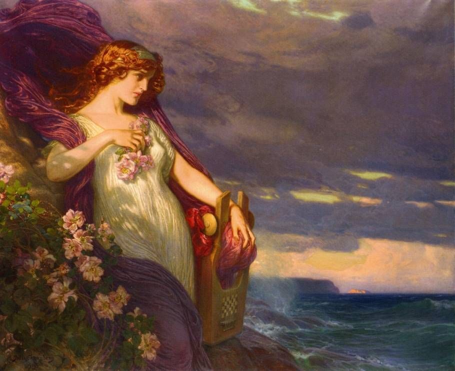 Obsession_of_ae's tweet photo. "Sappho" by Julius Kronberg (1913) https://t.co/Cpae7G2tfD