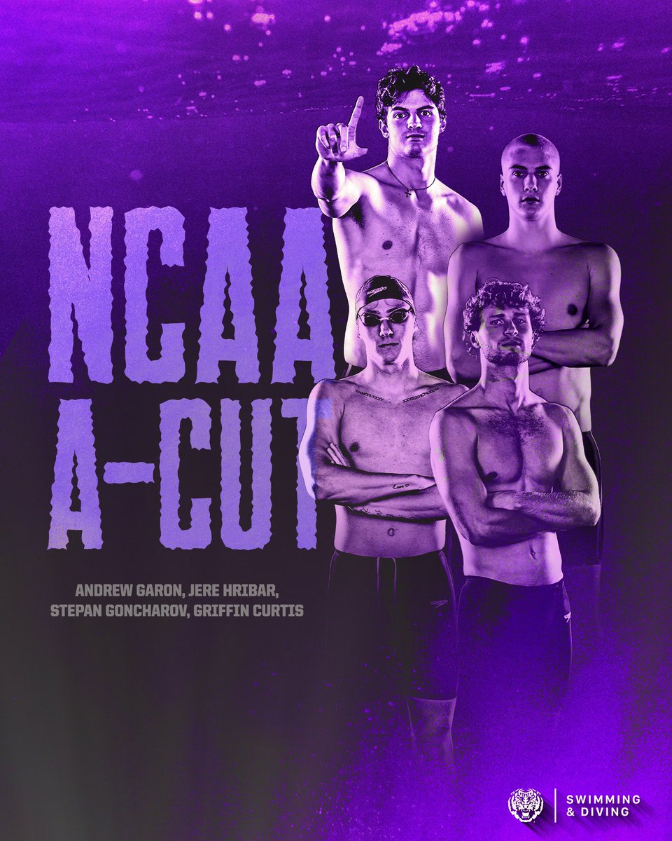 LSUSwimDive's tweet photo. 4 NCAA A Cuts and 3 school records on the week! The Tigers were on 🔥 in Athens! 

🔒 200-yard Freestyle Relay 
🔒 400-yard Medley Relay 
🔒 200-yard Medley Relay
🔒 400-yard Freestyle Relay https://t.co/FpCG4kAxjE