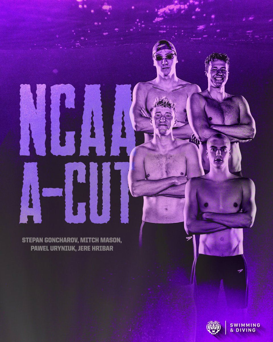 LSUSwimDive's tweet photo. 4 NCAA A Cuts and 3 school records on the week! The Tigers were on 🔥 in Athens! 

🔒 200-yard Freestyle Relay 
🔒 400-yard Medley Relay 
🔒 200-yard Medley Relay
🔒 400-yard Freestyle Relay https://t.co/FpCG4kAxjE