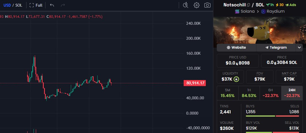 MathisBrenguier's tweet photo. @NotSoChillOnSol is looking bullish 🚀 https://t.co/u8uu3hcBhD